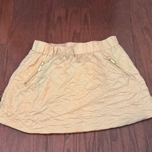 Janie and Jack Quilted Beige Skirt with Gold Zippers